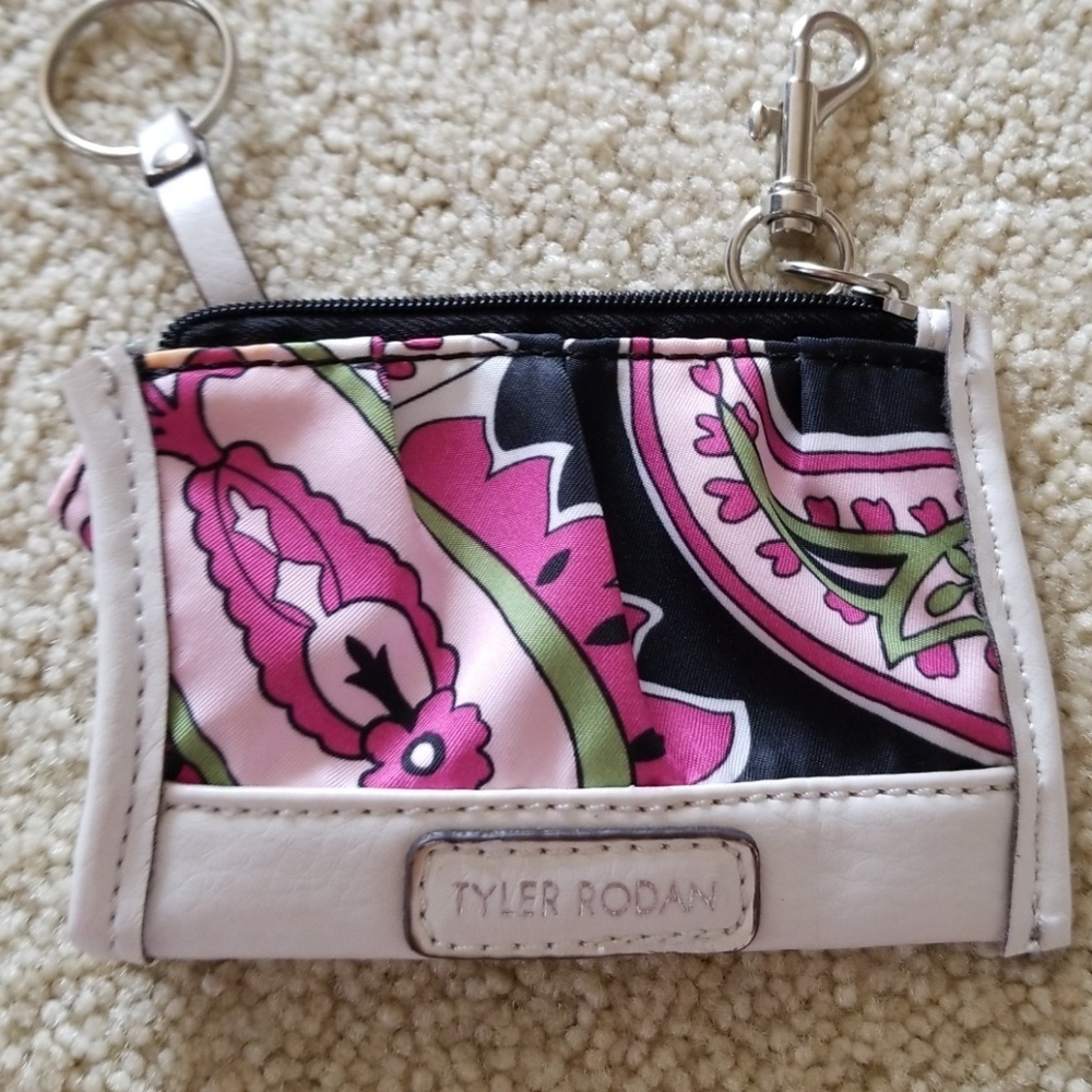 Taylor Rodan Pasley pink black key change purse - Picture 1 of 6